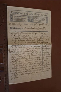 toller alter Brief auf Rechnungspapier Conditorei u. Cafe A. Lieske - Oelsnitz - Picture 1 of 3