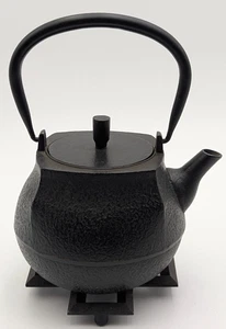Chushin Kobo Natsume Japanische Gusseisen Teekanne MIT Untersetzer Japan - Bild 1 von 14
