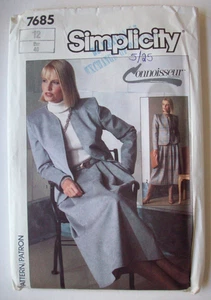 Tuta Connoisseur giacca gonna plissettata anni 80 fantasia 7685 taglia 12 NON TAGLIATA - Foto 1 di 2