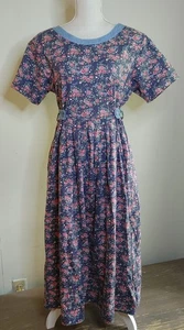 Vintage 80s Cottagecore Dress Womens M Capacity Knits Floral Teacher Rockabilly - Picture 1 of 11