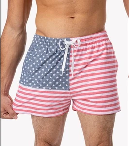 Chubbies The Mericas Herren Badeshorts 7,5" rot weiß & blau Größe Large neu ohne Etikett - Bild 1 von 8