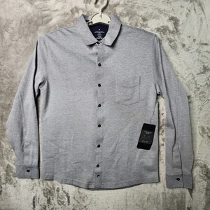 Fabletics The Dash Long Sleeve Button Up Shirt Men’s Medium Gray 4-Way Stretch - Picture 1 of 10