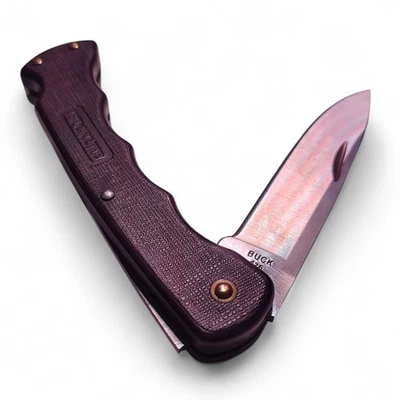 Cuchillo Plegable Buck 426 Bucklite De Colección EE. UU. Granate - *RARO PUNTO DE CAÍDA* - AÑOS 80 Foto 1 de 4