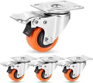 W B D WEIBIDA 2" Tellerrolle Räder Schwerlast 600 Pfund Tragfähigkeit orange  - Bild 1 von 8