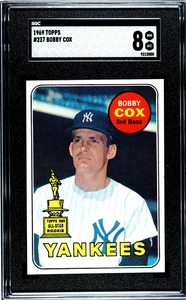 SGC 8 - 1969 Topps #237 Bobby Cox RC New York Yankees HOF ALL-STAR ROOKIE - Picture 1 of 2