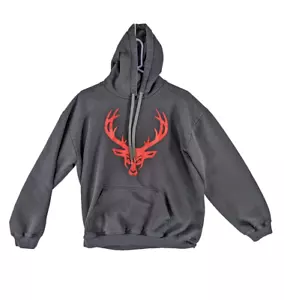 BuckedUp Hoodie Sweatshirt Black Size LARGE Hunting Country Deer - Picture 1 of 9