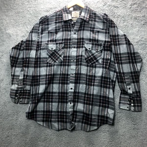 Dee Cee Brand Shirt Mens XL Black Plaid Pearl Snap Cowboy USA Western Big Man - Picture 1 of 5