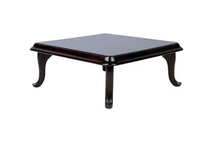 Beautiful Dark Brown Gloss Square Chinese Wooden Legged Platform Stand 7"x7" - Picture 1 of 2