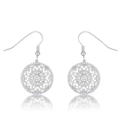 Pendientes circulares entrelazados de 95 quilates de rodio y circonita cúbica Foto 1 de 3