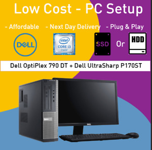 Low Cost Plug & Play PC Setup - Next Day Delivery Inc. PC/Monitor/Keyboard/Mouse