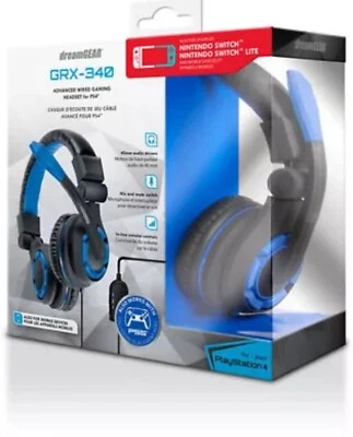 DreamGear PS4 Wired Gaming Headset DGPS4-6427 GRX-340 Blue NEW Sealed - Image 1 of 3
