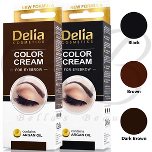 DELIA COSMETICS Color Cream for Eyebrows Eyelashes - Tint Kit Set with Argan Oil - Picture 1 of 5