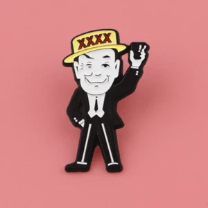 XXXX Castlemaine XXXX Man Advertising Mascot  Metal and Enamel Badge - Free Post - Bild 1 von 5