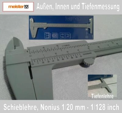 MEISTER Messschieber Schieblehre Messwerkzeug Kunststoff 200mm