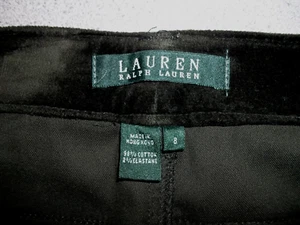 Vtg Lauren Ralph Lauren Women's Black Velour Trouser Pant Sz 8 Hong Kong 34 x 29 - Picture 1 of 6