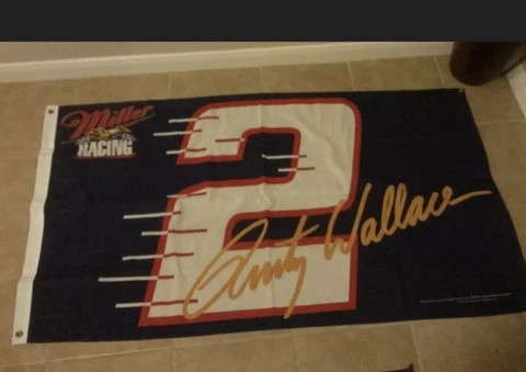 1997 RUSTY WALLACE #2 FLAG Miller Beer Racing 34"x 58" NASCAR  New In plastic Cover