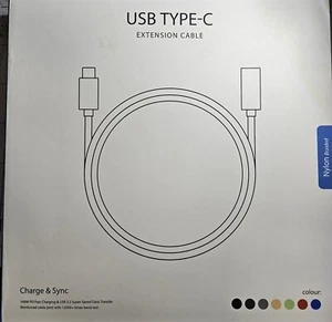 (10Ft) USB 3.2 Gen1 5Gbps USB-C Type-C Extension Cable Fast Charging - Picture 1 of 2