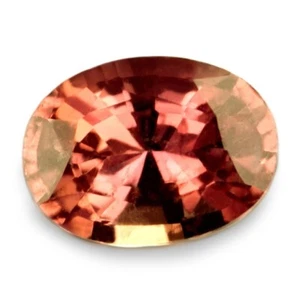 Hervorragender zertifizierter 0,75ct natürlicher unbeheizter rosa orangefarbener Saphir Madagaskar Oval - Bild 1 von 6