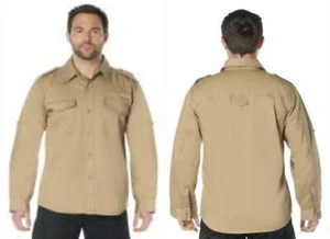 NWT Rothco Men's L Ultra Force SolidKhaki Fatigue Shirt BDU Type Classic Durable - Picture 1 of 16