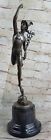 Klassisch Bronze Statue Fliegende Mercury Religiös Mythic Skulptur Marmorsockel