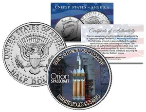 Moneda de medio dólar JFK 2014 de vuelo de prueba de la nave espacial ORION - NUEVA BÚSQUEDA DE MARTE - Imagen 1 de 1