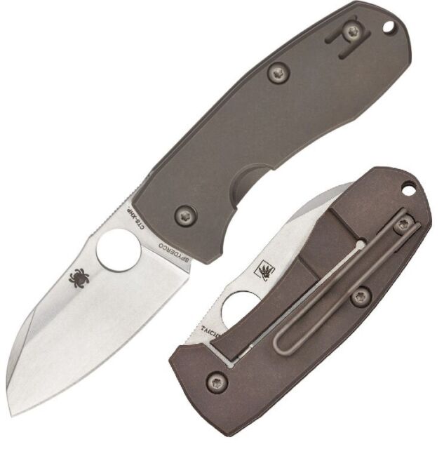 Spyderco Techno - Titanium Handle / XHP Sheepsfoot Blade - C158TIP –  Northwest Knives