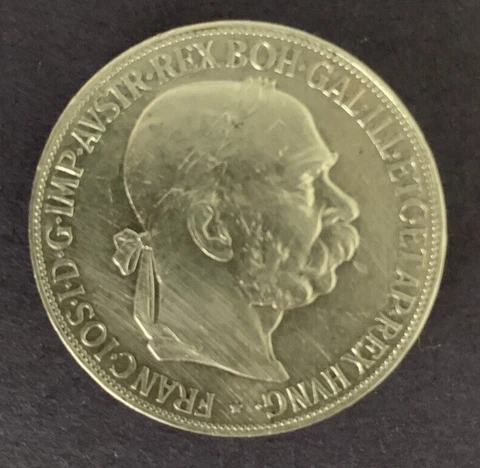 1900 Silver Austria 5 Corona Coin - Franz Joseph I Cover
