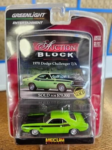 Dodge Challenger T/A 1970 bloque de subasta Greenlight S15 en verde con RR - Imagen 1 de 3