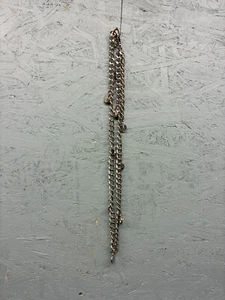 Michael Kors Necklace Silver Chain Link Logo Charm MK Pendant Statement Jewelry - Picture 1 of 7