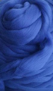 SAPPHIRE Blue Wool Roving for Spinning into Yarn, Wet or Needle Felting, Merino - Picture 1 of 6