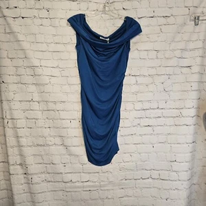 NWT Reformation Peacoak Mini Ruched Off Shoulder Knit Dress Sz MED - Picture 1 of 13