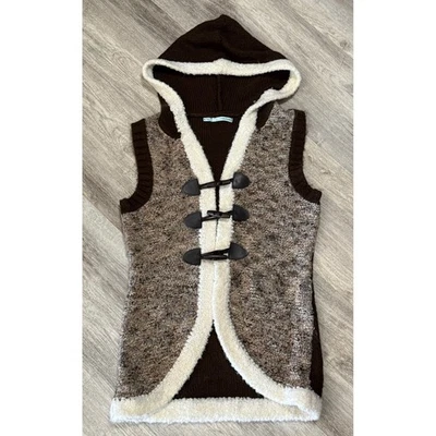 Chaleco Maurices Para Mujer con Capucha Marrón Multicolor Tejido Sherpa Forrado Talla M Foto 1 de 4