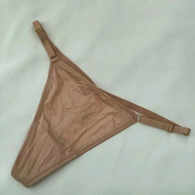 Victoria’s Secret Very Sexy Nude Beige Smooth V-string Thong Panties Size L BNWT - Image 1 of 3