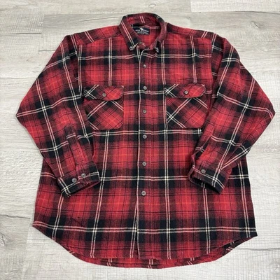 Franela abotonada manga larga a cuadros búfalo rojo negro Moose Creek vintage años 90 M Foto 1 de 4