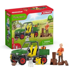 SCHLEICH Farm World 42659 Waldbauer mit Fahrzueug Geländewagen Bauer Aktion Wald - Bild 1 von 2