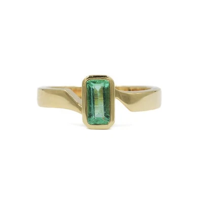 Ring mit kolumbianischem Smaragd Emerald 0,73 ct. in 18 Kt. 750 Gold Gr. 56,5 - Bild 1 von 4