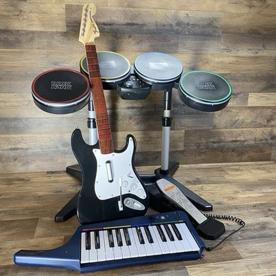 Rock Band 3 Xbox 360 Drums Guitar Keyboard UNTESTED - Image 1 of 4