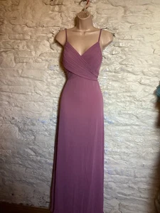 BNWOT Dusky Pink Bridesmaid Maxi Party Evening Dress With Drape Back Size 14 - Picture 1 of 9