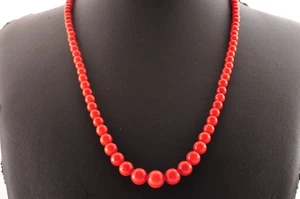 925 silver clasp red coral undyed pendant (440mm(17.3in 63.0ct), Certification. - Picture 1 of 22