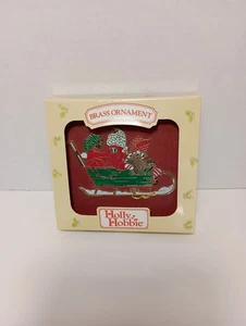 American Greetings Holly Hobbie Brass Christmas Ornament Holiday Decoration VTG - Picture 1 of 4