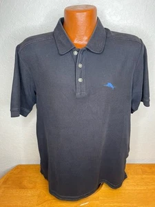 Men's Tommy Bahama Relax S/S Polo/Golf Shirt Medium M - Black - Supima Cotton - Picture 1 of 5