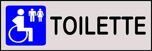 Alu Schild silberfarben 15 x 5 cm BEHINDERTENTOILETTE  - Bild 1 von 1