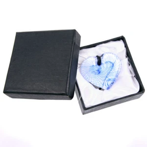 COEUR EN VERRE BLEU PENDENTIF - Picture 1 of 2