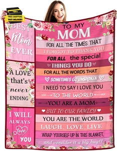 Gifts for Mom Blanket, Mom Blanket from Daughter Son,Birthday Gifts for Mom,Best - Picture 1 of 8