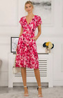 Jolie Moi Letty Cross Front Floral Dress, Size 18 RRP £85