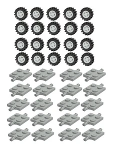☀️NEW Lego 80x Tire Wheel Square Axles Bulk Lot 15mm D. x 6mm Offset Tread #5 - Picture 1 of 3
