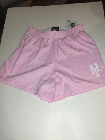NEW YORK METS YOUTH PINK SHORTS WITH WHITE NY WITH GLITTER LOGO LARGE NWT Cover