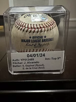 Elly De La Cruz Cincinnati Reds GAME USED Baseball MLB Certified 04/01/24 - Image 1 of 4