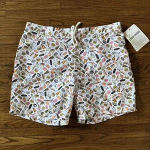 BNWT Louise Erhard American Apparel food all over print shorts Sz L - Picture 1 of 8