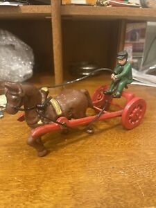 Vintage Cast Iron  Horse Drawn Carriage Toy